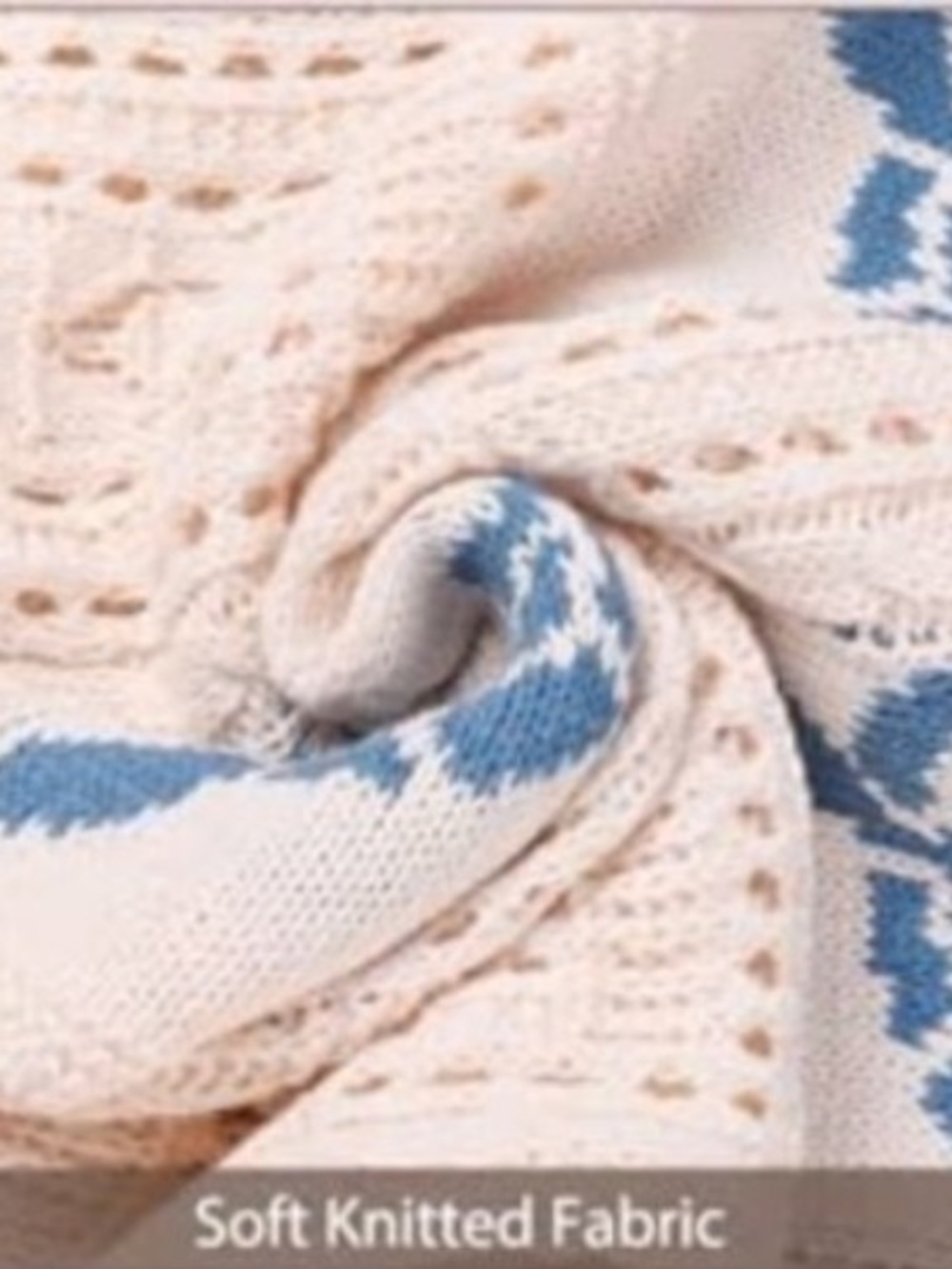 CROCHET TOTE BAG with BLUE TURTLE ACCENTS - Picture 8 of 16